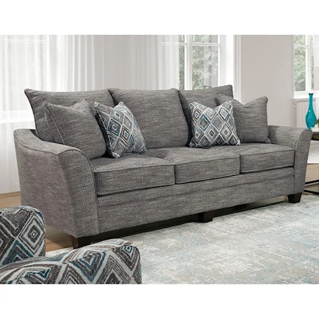 Transitional Sofa with Flared Track Arms